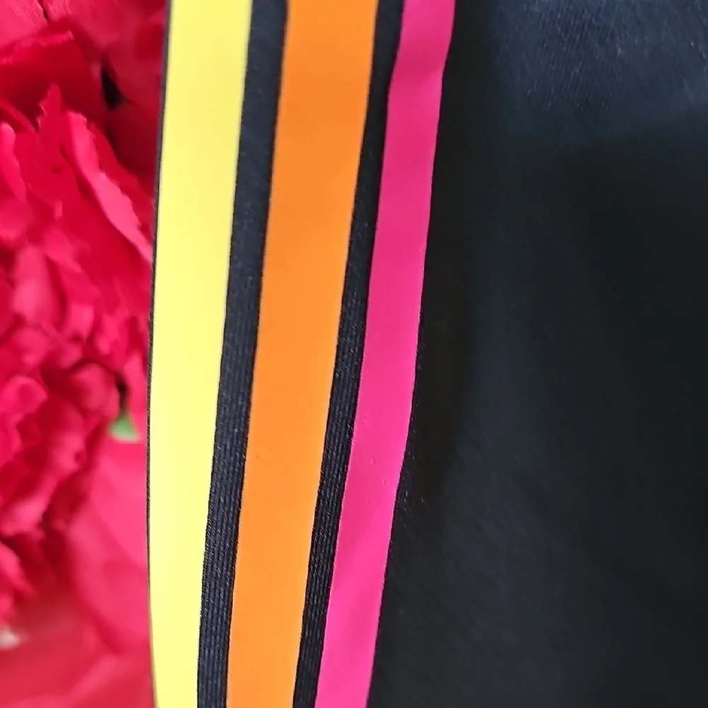 Sugar & Jade NWT Black Active Leggings with Rainbow Stripes Size 10